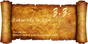 Zakariás Zia névjegykártya